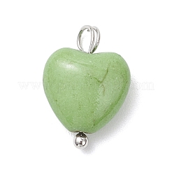 Подвески в виде сердечек из окрашенной синтетической бирюзы&nbsp;PALLOY-JF04356-02