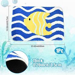 Tappetino da bagno in fibra floccata con pesci tropicali&nbsp;AJEW-FZC0003-05B
