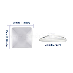 Полупрозрачные квадратных кабошоны&nbsp;X-GGLA-A001-30mm