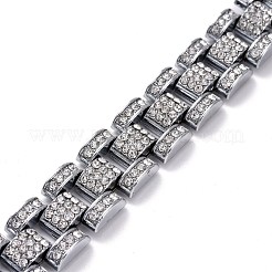 Мужской браслет-цепочка с кристаллами и стразами BJEW-I297-02P