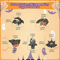 20 Stück 5 Farben Halloween-Legierungs-Email-Anhänger&nbsp;FIND-CJ0002-72
