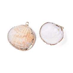 Pendentifs en coquillage naturel plaqués électrolytique&nbsp;SSHEL-Q100-17KCG