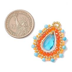 Подвески из натурального окрашенного магнезита&nbsp;PALLOY-MZ01218-02