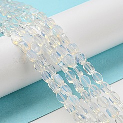 オパールビーズ連売り  フラットオーバル  6~6.5x4~4.5x2.5mm  穴：0.6mm  約64個/連  15.94''（40.5センチメートル）&nbsp;G-M420-H18-03