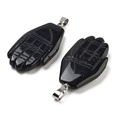 Резные подвески из натурального обсидиана&nbsp;G-K369-01P-07