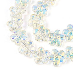 Прозрачность гальванизированные стеклянные бусины нити&nbsp;GLAA-T023-38A-08