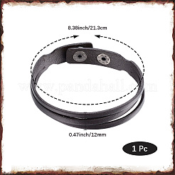 1шт кожаный шнур браслеты-кнопки BJEW-CL0001-01