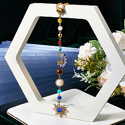 2 шт. подвесные украшения из стекла и ракушек&nbsp;HJEW-SC0002-68