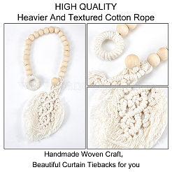 Хлопковые занавески с кисточками в виде листьев макраме AJEW-WH0038-38B