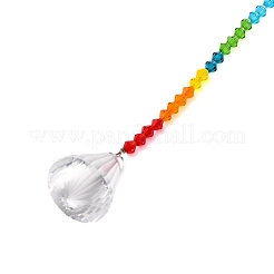 Подвеска-ловец солнца из стекла и железа HJEW-K047-02P-04