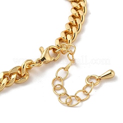 Латунные микропаве прозрачные циркониевые цепочки с тройным сердцем и кубинскими звеньями BJEW-M322-05G-B