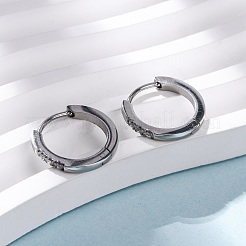 Серьги-кольца из нержавеющей стали 304 с прозрачным кубическим цирконием EJEW-D331-18C-P
