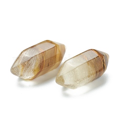 Граненый без отверстий синтетический тигровый стеклянный наконечник с двумя концами G-K034-20mm-12