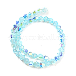 Запекание окрашенные прозрачные стеклянные бусины нити&nbsp;GLAA-F029-TM6mm-06