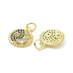 Настоящие 18к позолоченные латунные подвески с микропаве и кубическим цирконием&nbsp;KK-L209-056G-01