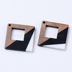 Pendenti in resina e legno di noce&nbsp;X-RESI-N025-006A-B01