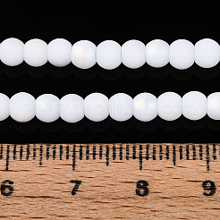 Нити из матовых непрозрачных стеклянных бусин&nbsp;GLAA-T032-P4mm-MBB02