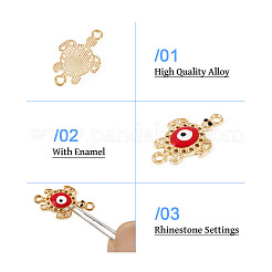 12 шт. 6-цветные эмалевые коннекторы со стразами&nbsp;FIND-TA0004-85