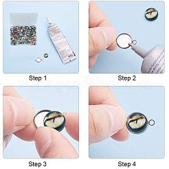 Cabochons di vetro&nbsp;PH-GGLA-WH0001-01B