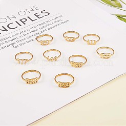 Ожерелье с подвеской в виде цифры и открытое кольцо-манжета JX195A