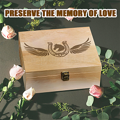 Прямоугольные деревянные коробки на память с крышками CON-WH0101-027