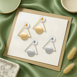 4 пара двухцветных железных сережек-гвоздиков&nbsp;EJEW-HY0001-13