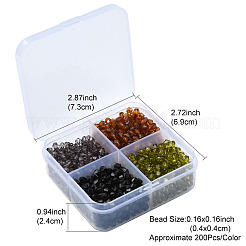 1200шт 4 цвета прозрачные акриловые бусины&nbsp;TACR-YW0002-41C