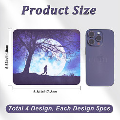 20 лист 5 стильных микрофибровых салфетки для протирки очков с тематикой вселенной AJEW-CN0002-02