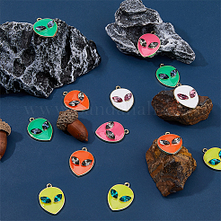 20шт 5 цвета сплава эмалевые подвески&nbsp;ENAM-FH0001-61