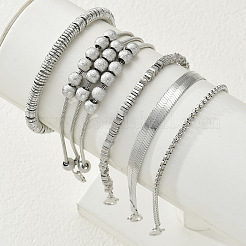 Ensemble de 5 bracelet en laiton et en plastique CCB&nbsp;WG3F23A-01