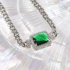 Прямоугольные звенья браслетов из латуни с микропаве из кубического циркония KK-R217-34P