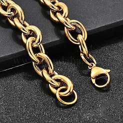 Bracciali a catena in acciaio inossidabile 304 per donna&nbsp;BJEW-Q050-01C-G