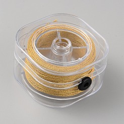 ナイロン糸  プラスチックボビン付き  Diy のジュエリー ビーズのブレスレットを作るため  ゴールド  0.8mm  約54.68ヤード（50m）/ pc&nbsp;OCOR-WH0047-59A-01