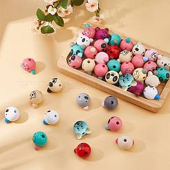 Деревянные европейские бусины на тему животных&nbsp;WOOD-DC0001-22