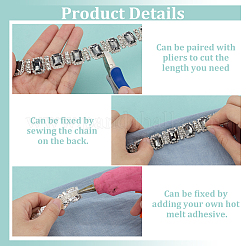 1 ярд прямоугольных железных цепочек со стразами CH-FG0001-02A