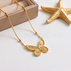 Collares colgantes de mariposa de acero inoxidable 304 para mujer&nbsp;WG3CA99-01
