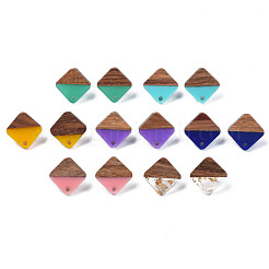 Серьги-гвоздики из смолы и ореха MAK-N032-021A