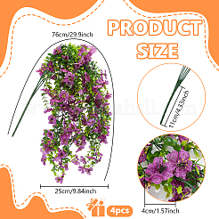 4 vigne violette artificielle en plastique pour décoration de mariage&nbsp;DIY-WR0005-32F