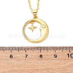 Ожерелья с подвесками из латуни с прозрачным кубическим цирконием&nbsp;LS-NJEW-S438-05B-G