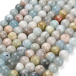 Natürliche Aquamarin Perlen Stränge&nbsp;G-F591-29B-12mm-01