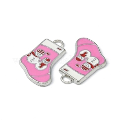 Pendentifs en alliage d'émail rose vif&nbsp;X-ENAM-P030-1