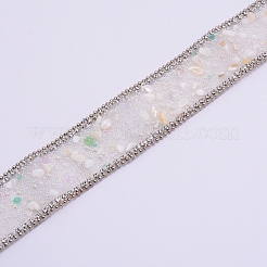 Trucioli di pietre preziose ferro su accessori per cucire a catena in metallo applique&nbsp;DIY-WH0204-89B