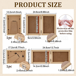 2個 2スタイル MDF 折りたたみフォトフレームスタンド  長方形  淡い茶色  122~173x122~172x24.5mm  1個/スタイル&nbsp;AJEW-FG0005-82A