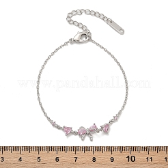 Латунь микро проложить кубического циркония браслеты ссылку&nbsp;BJEW-Z122-01P