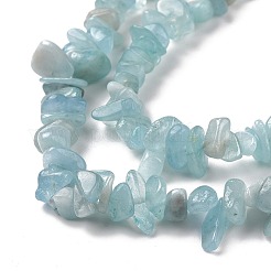 Natürliche Aquamarin Chips Perlen Stränge&nbsp;X-G-D0002-A02
