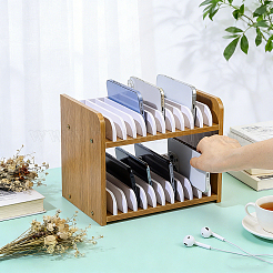 Organisateur d'appareils en bois à double couche&nbsp;AJEW-WH0709-459