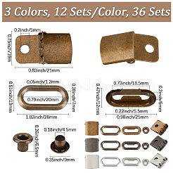 36 Beutel 3 Farben Eisen Baseballmütze Kappe Schnalle Riemen Verschluss Clip Kits&nbsp;IFIN-CY0001-03