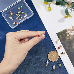 16 шт. 8-цветные латунные подвески с микропаве из кубического циркония KK-DC0003-74