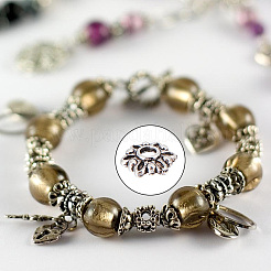 400 шт. 8 колпачка для бусин в тибетском стиле TIBE-GO0001-05