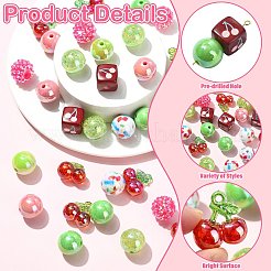 45 kit de 9 styles de perles rondes en plastique et de perles acryliques&nbsp;MACR-CJ0002-45